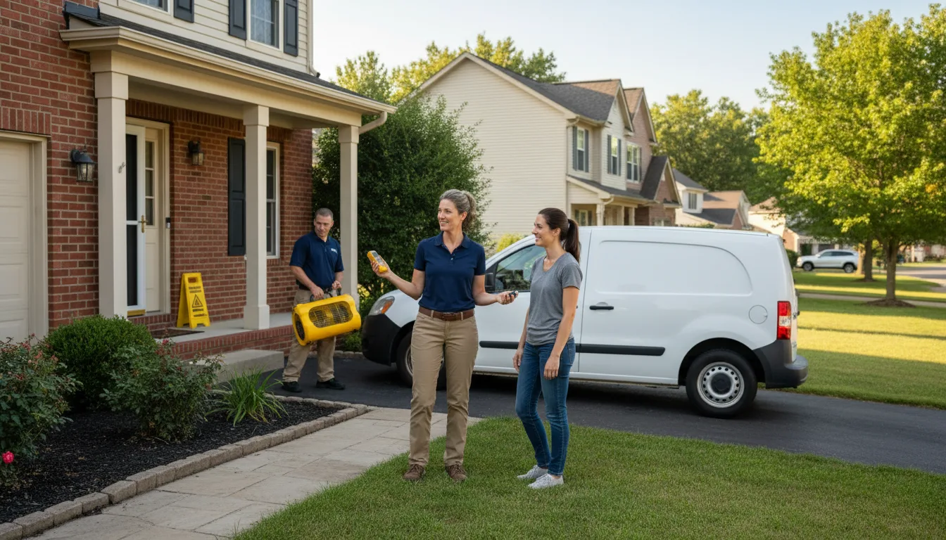 Residential water damage restoration in West Union, IL